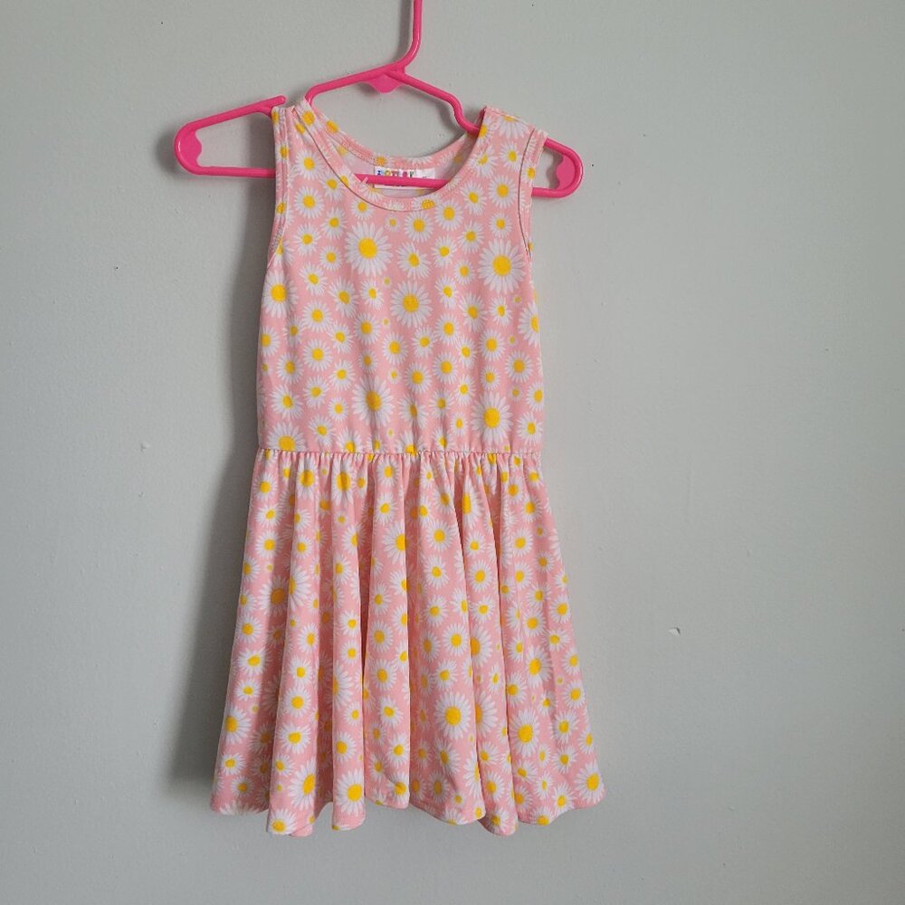 Dot Dot Smile Dress Girl's 2T Toddler Pink w/ Yellow Daisies Twirl Tank NWT